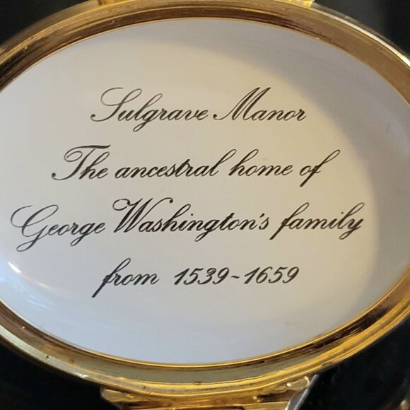 Vtg Halcyon Days English Enamel Box Sulgrave Manor Scene Handcrafted In England - Picture 3 of 9